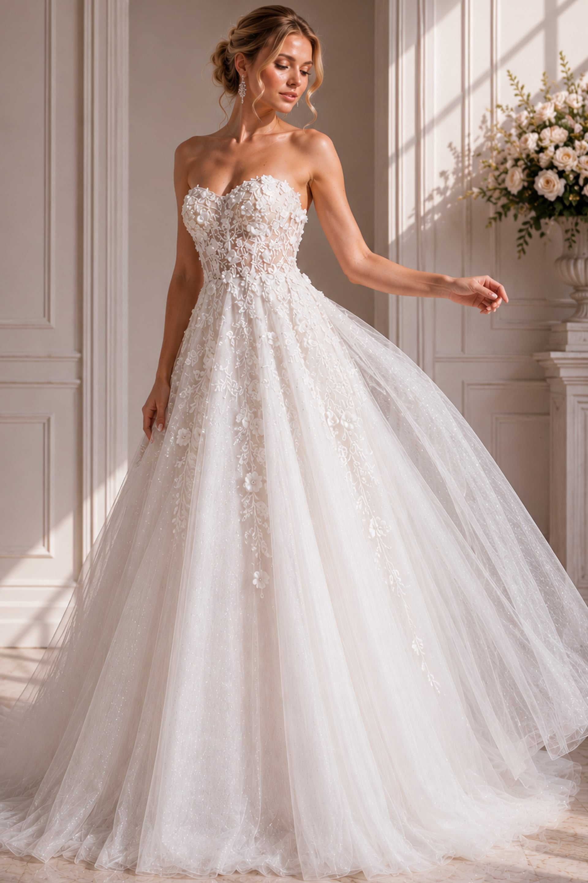 Off White Floral Bodice Bridal Dress JB39160 | Jovani