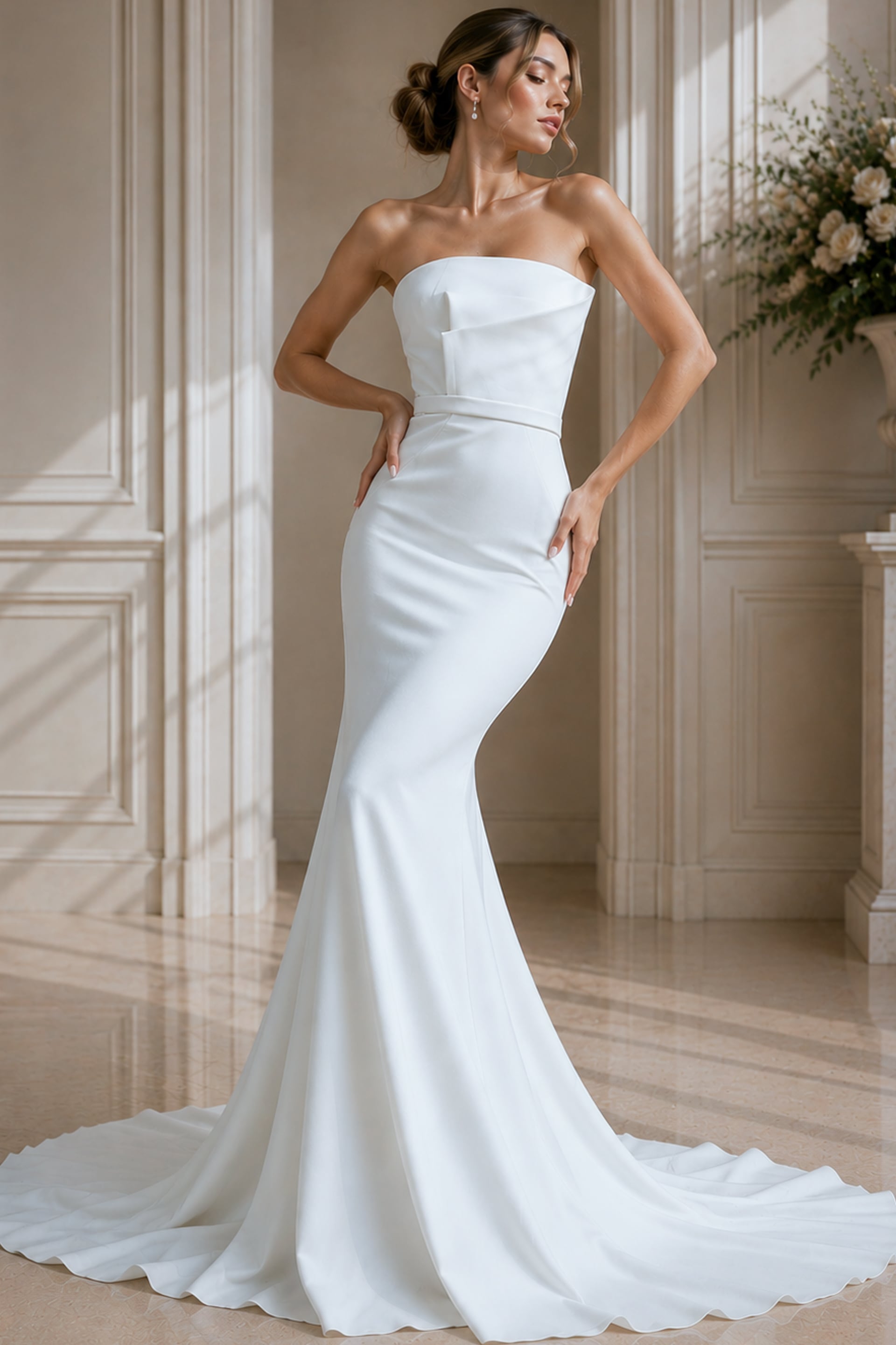 Off White Sheath Simple Bridal Dress JB40597 | Jovani